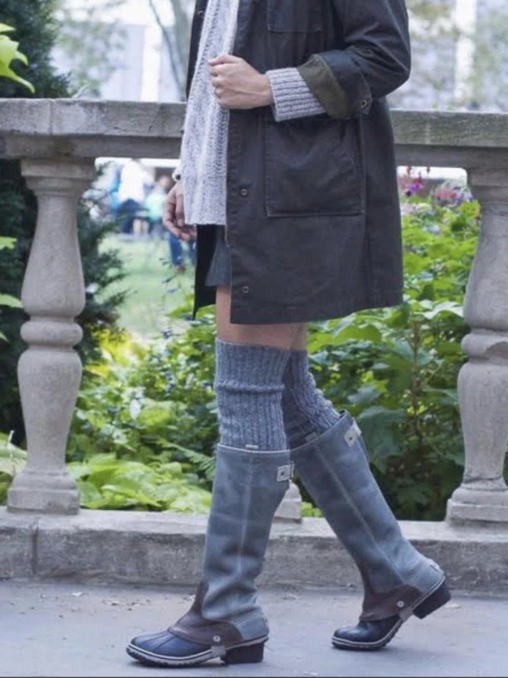 Sorel Slimpack Tall II Riding Boots Womens  Waterproof Leather Gray Size 7.5
